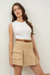 RUFFLE SLEEVELESS KNIT TOP