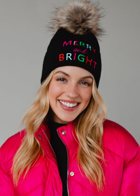MERRY & BRIGHT POM HAT