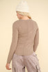 BUTTON RIBBED KNIT TOP