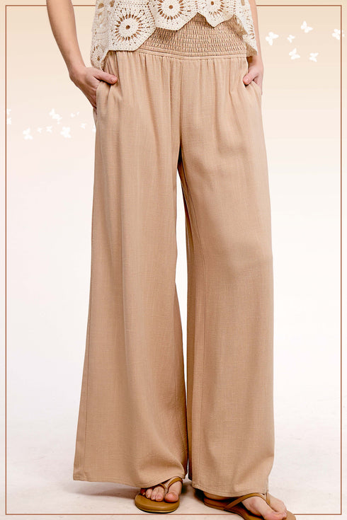 SMOCKED WAIST PANTS
