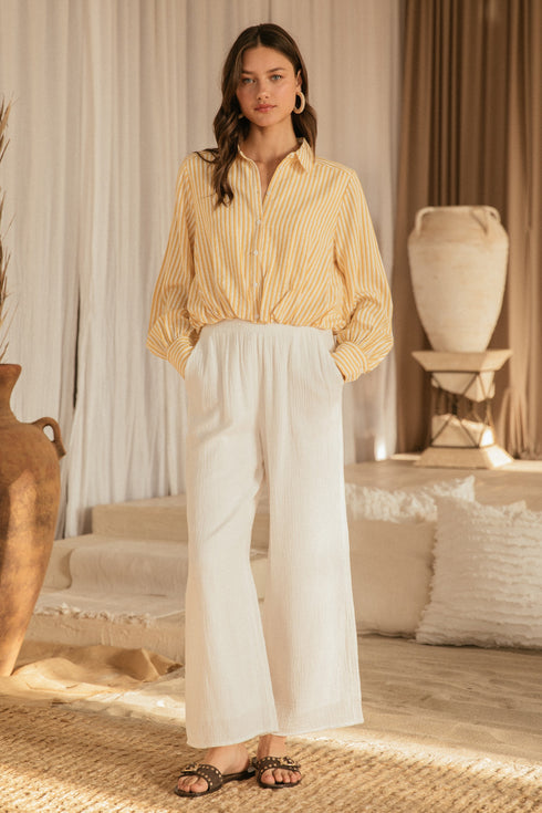 DAISY BUBBLE HEM BUTTON TOP