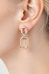 TWO TONE CHAIN LINK EARRINGS