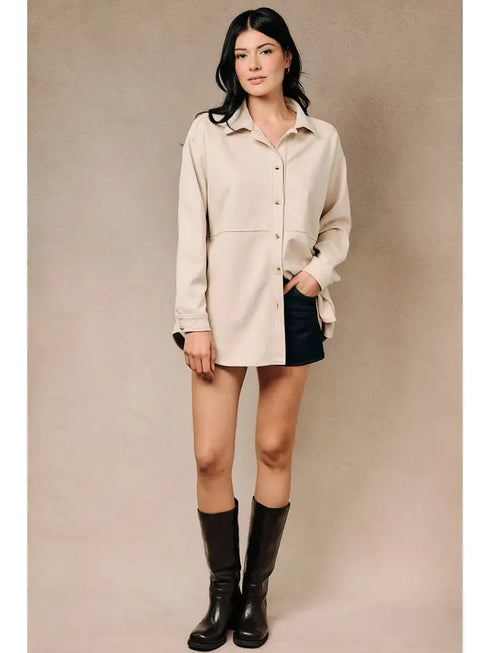 FAUX SUEDE SHACKET