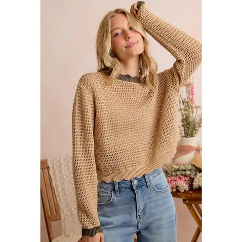 SCALLOP KNIT TOP