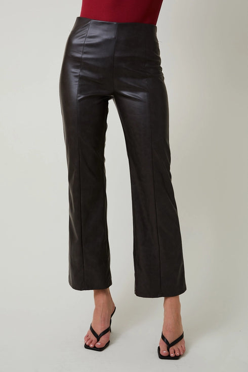 FADED FAUX LEATHER PANT
