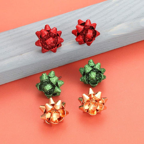 CHRISTMAS BOW EARRINGS