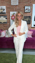 RACHEL SHIRRED SLEEVE BLAZER