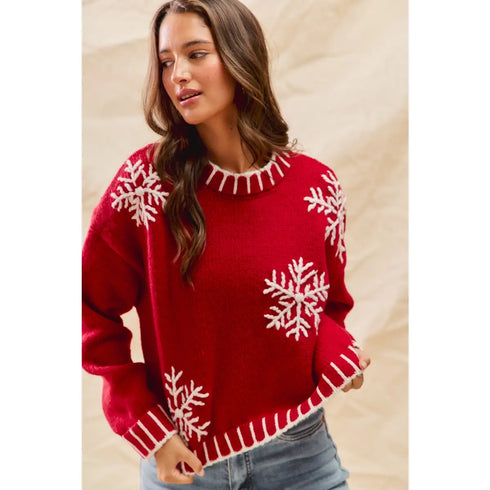 3D SNOWFLAKE SWEATER