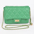 QUILTED FAUX LEATHER FLAP BAG
