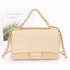 FAUX STRAW FLAP BAG