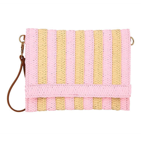 STRIPED WOVEN SUMMER CLUTCH
