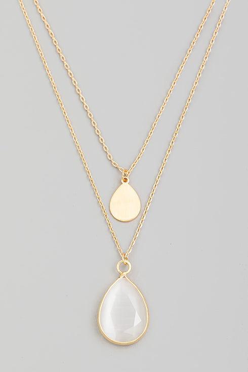 TWO ROW TEARDROP PENDANT